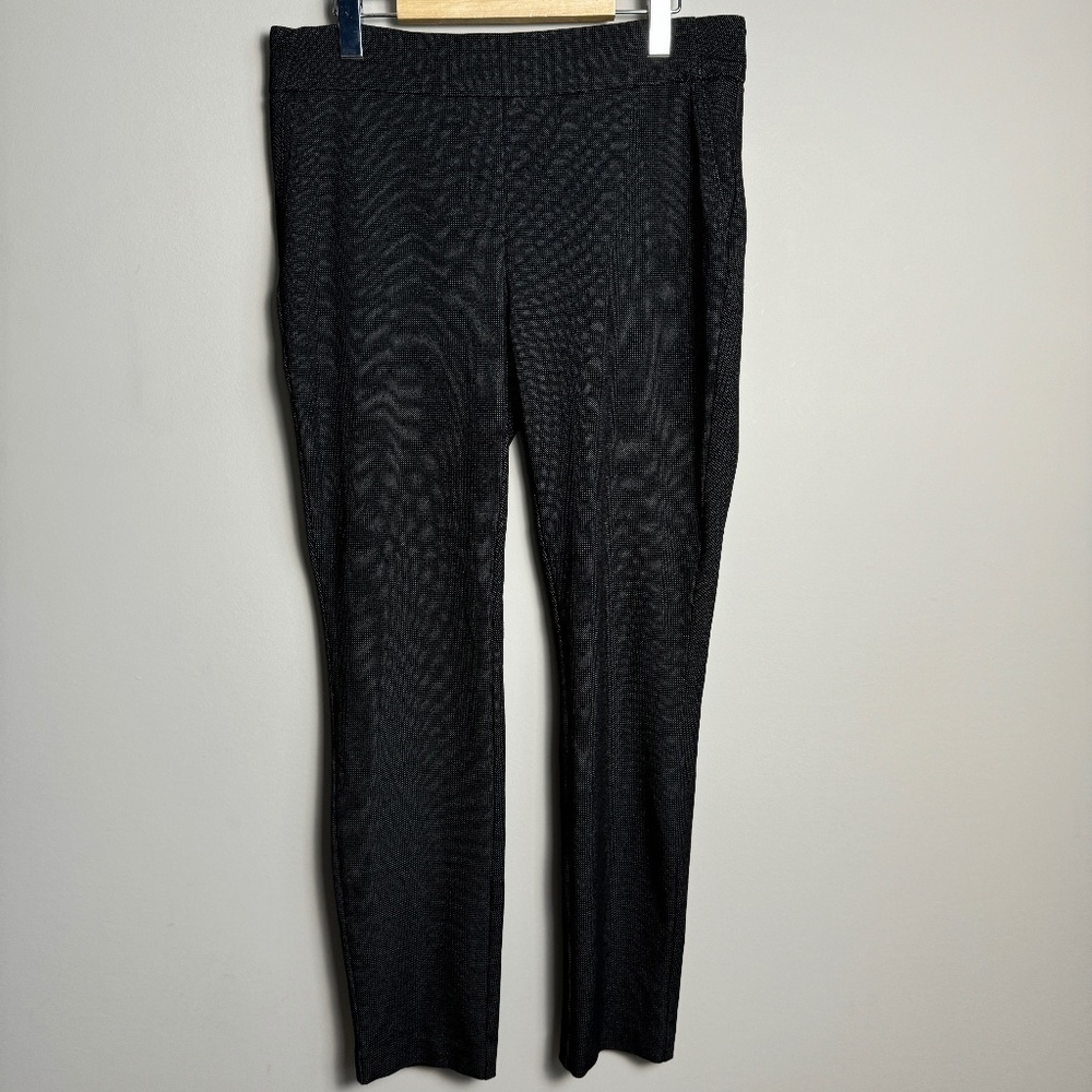 Dalia Women's Black Elastic Waist Pull On Patterned Dress Pant Size 10 Office